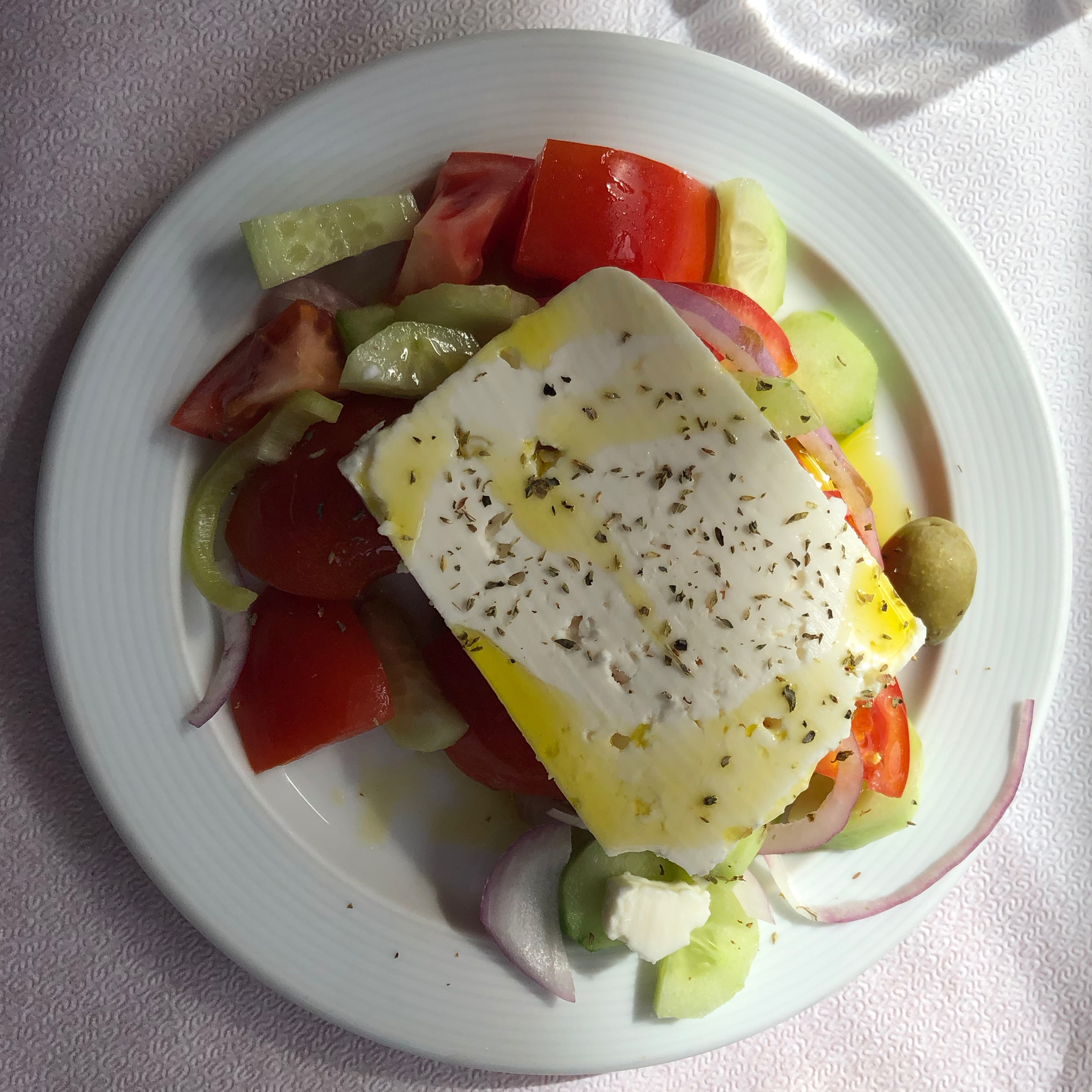 A Greek salad in Greece!