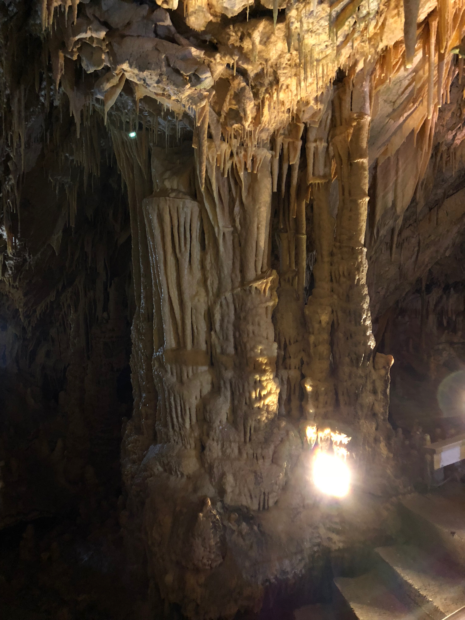 The caves are mapped to six kilometers and the walkable part was chamber after chamber like this. Alas the boat tour into the caves was closed due to high water.