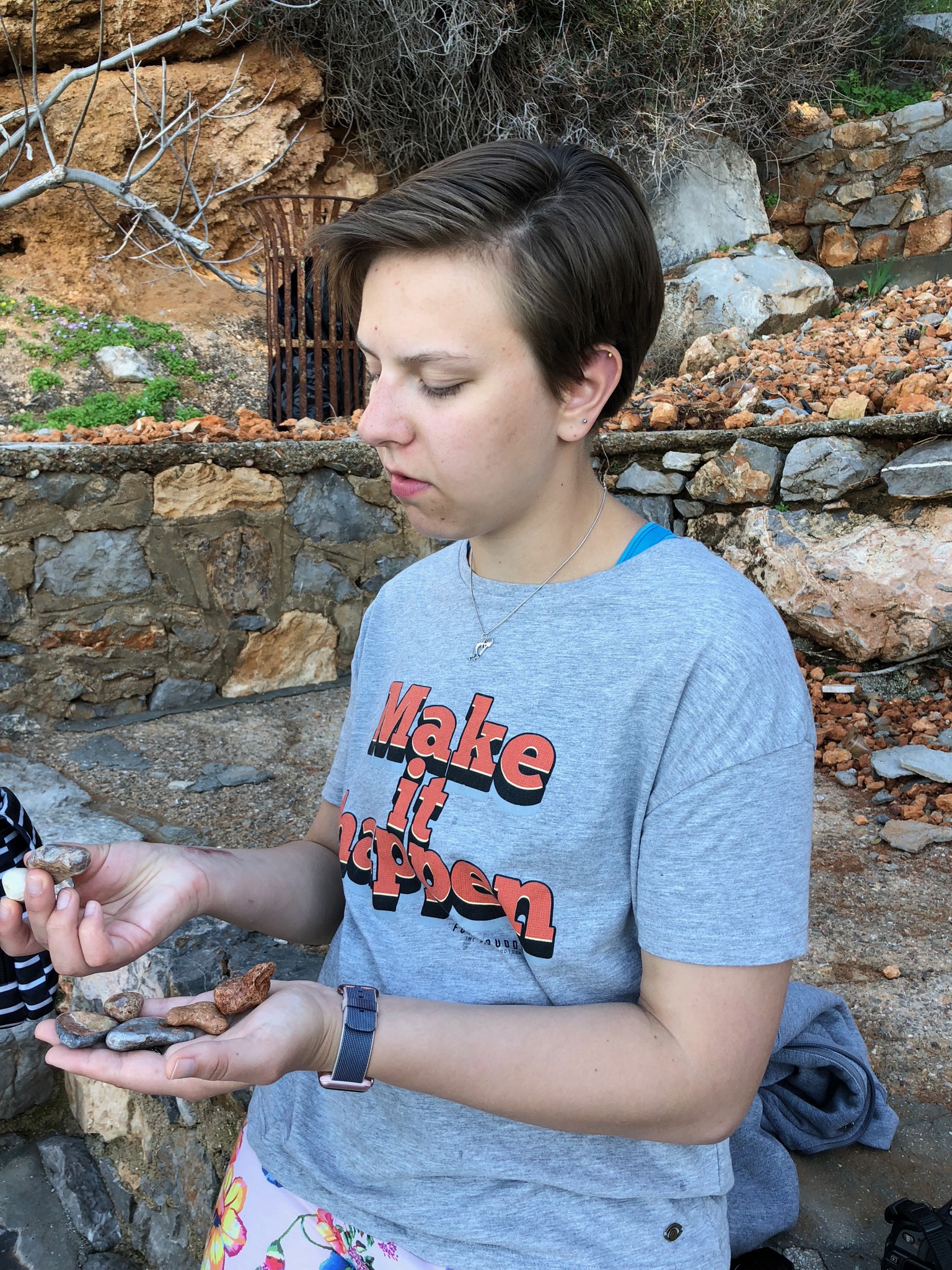 Isabel, being Isabel, gathered rocks and admired them.