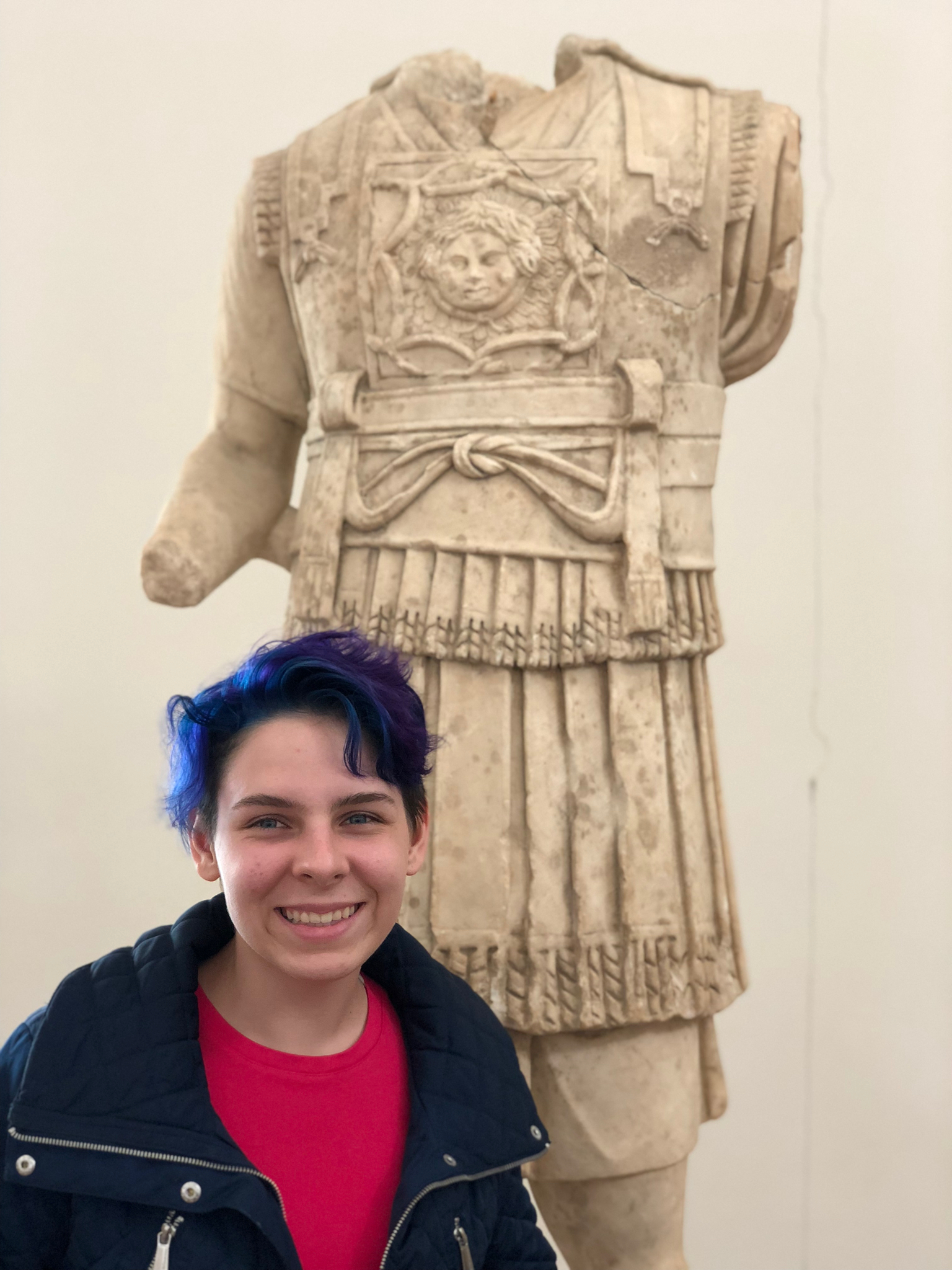 Sophia with a headless Marcus Aurelius.