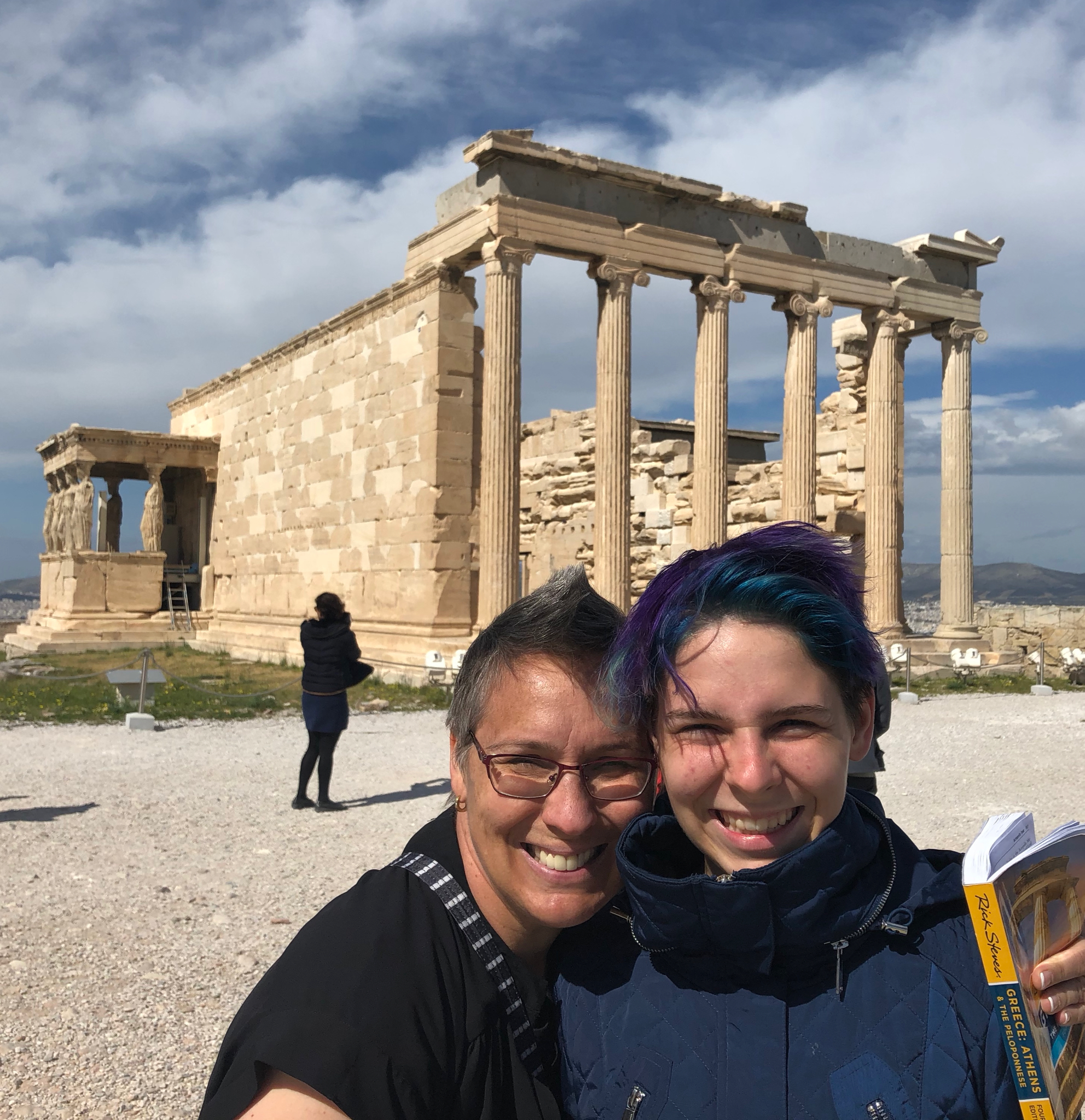 The Erechtheion, temple to Athena and Poseidon right next to the Parthenon (which is the temple to the Virgin Athena).