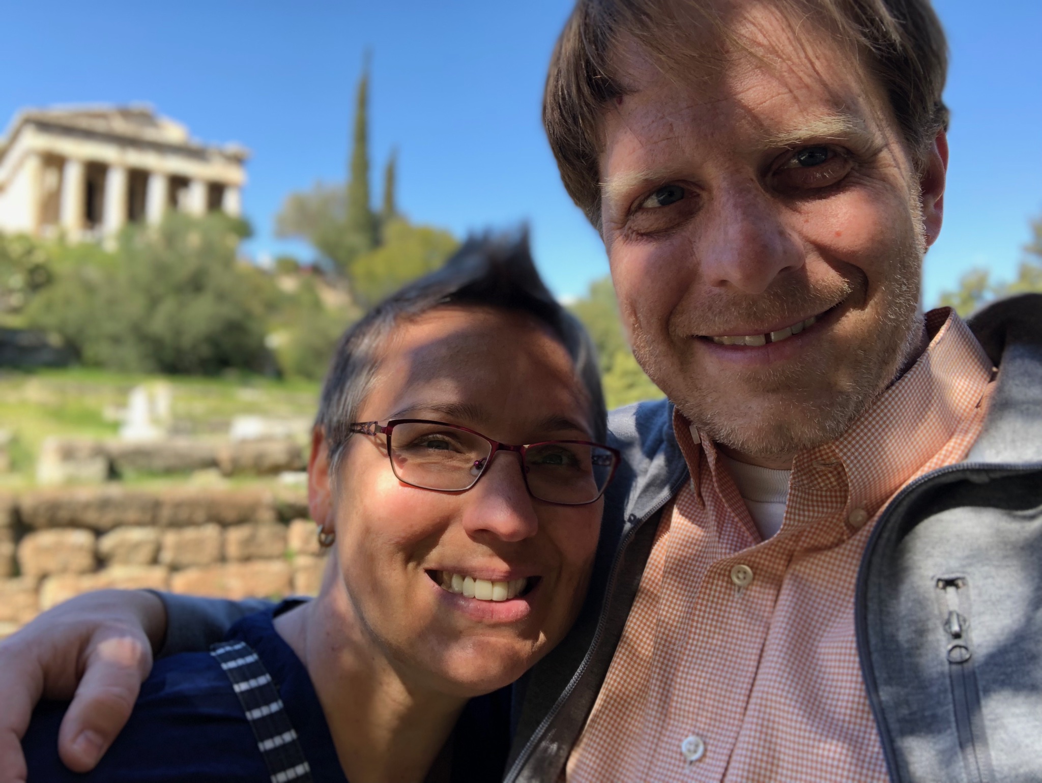 With my darling below the Temple of Hephaestus on the Agora.