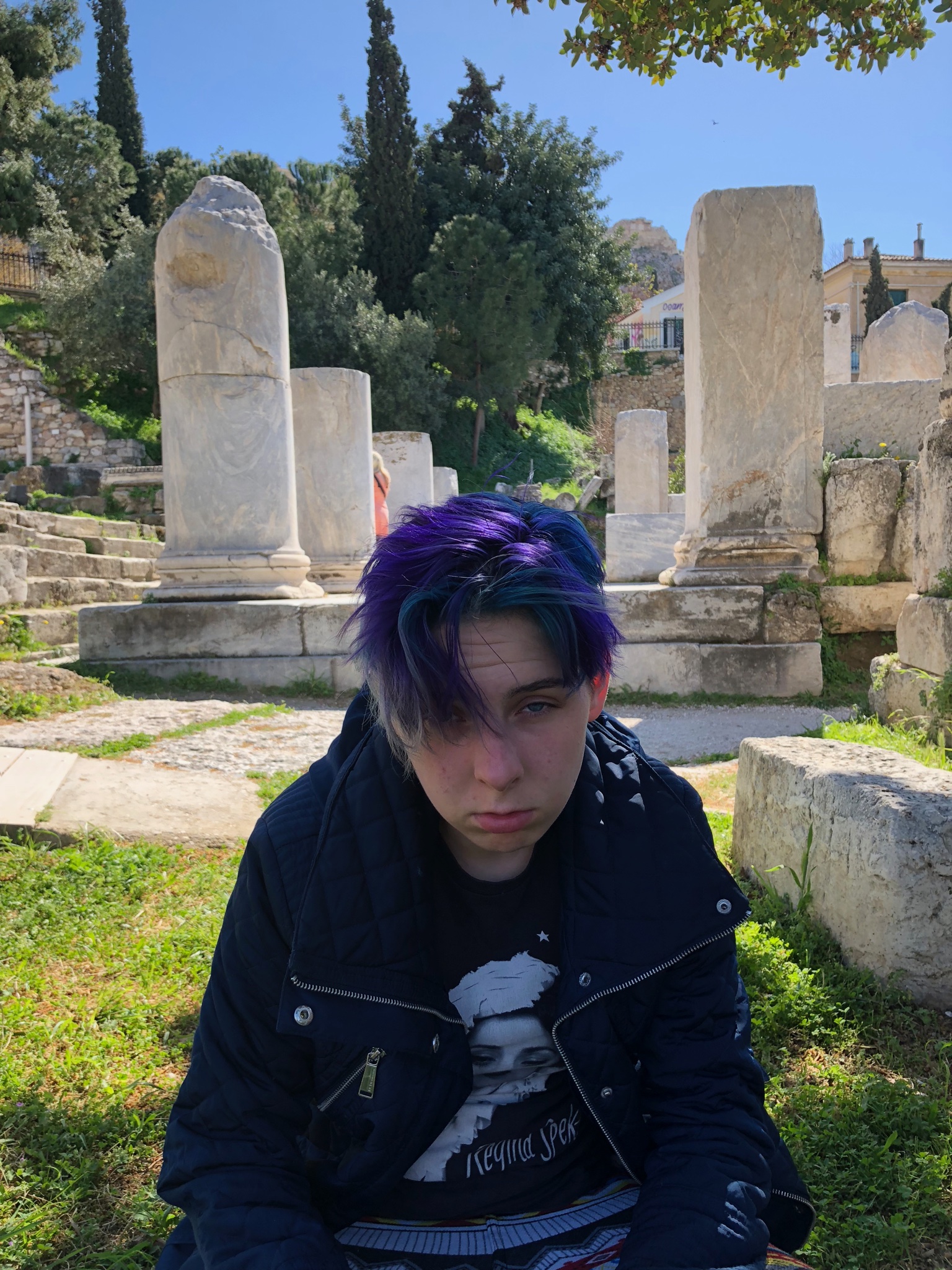 Really really exhausted in the Roman forum.