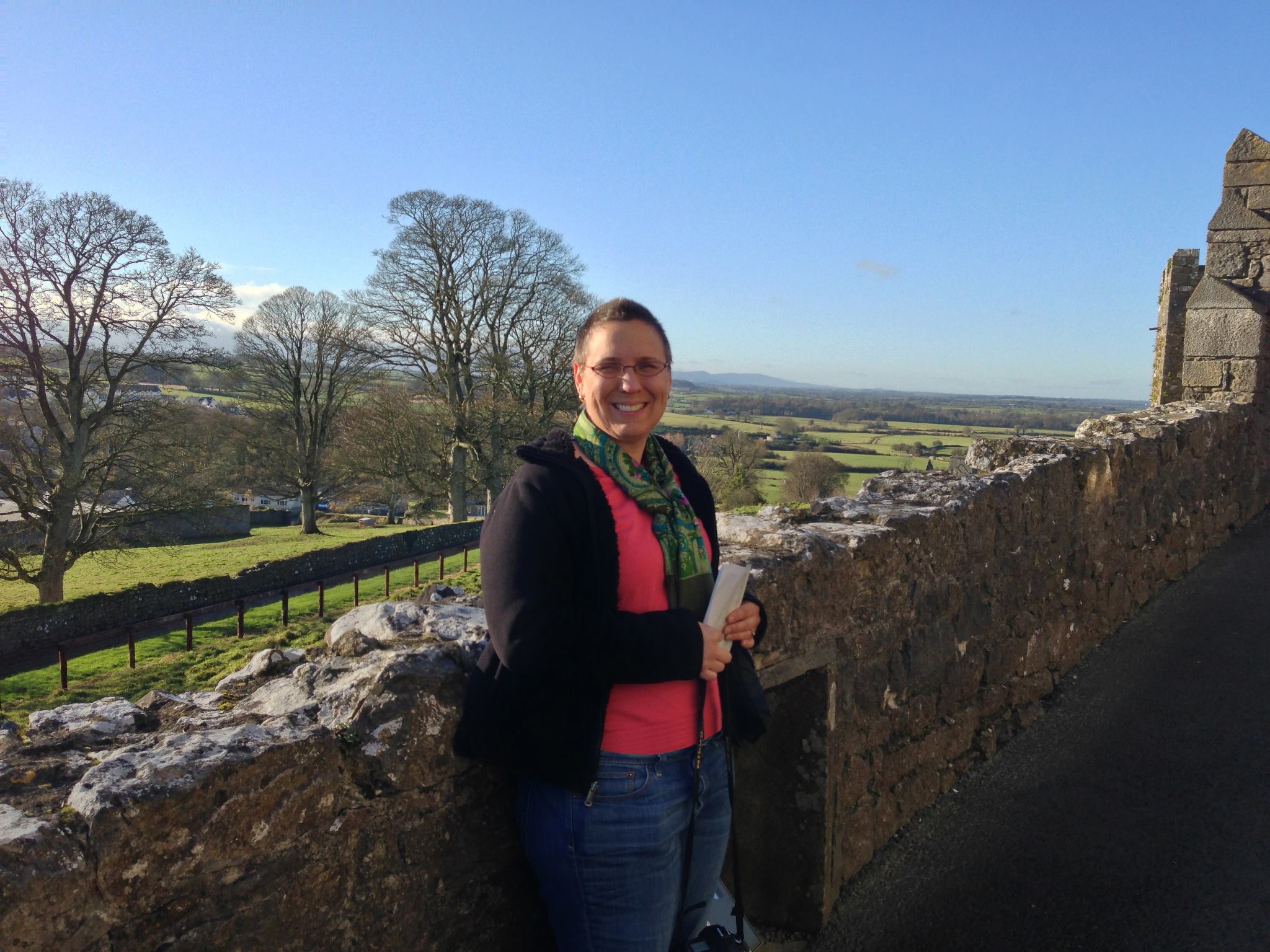 Mamie at the Rock of Cashel.