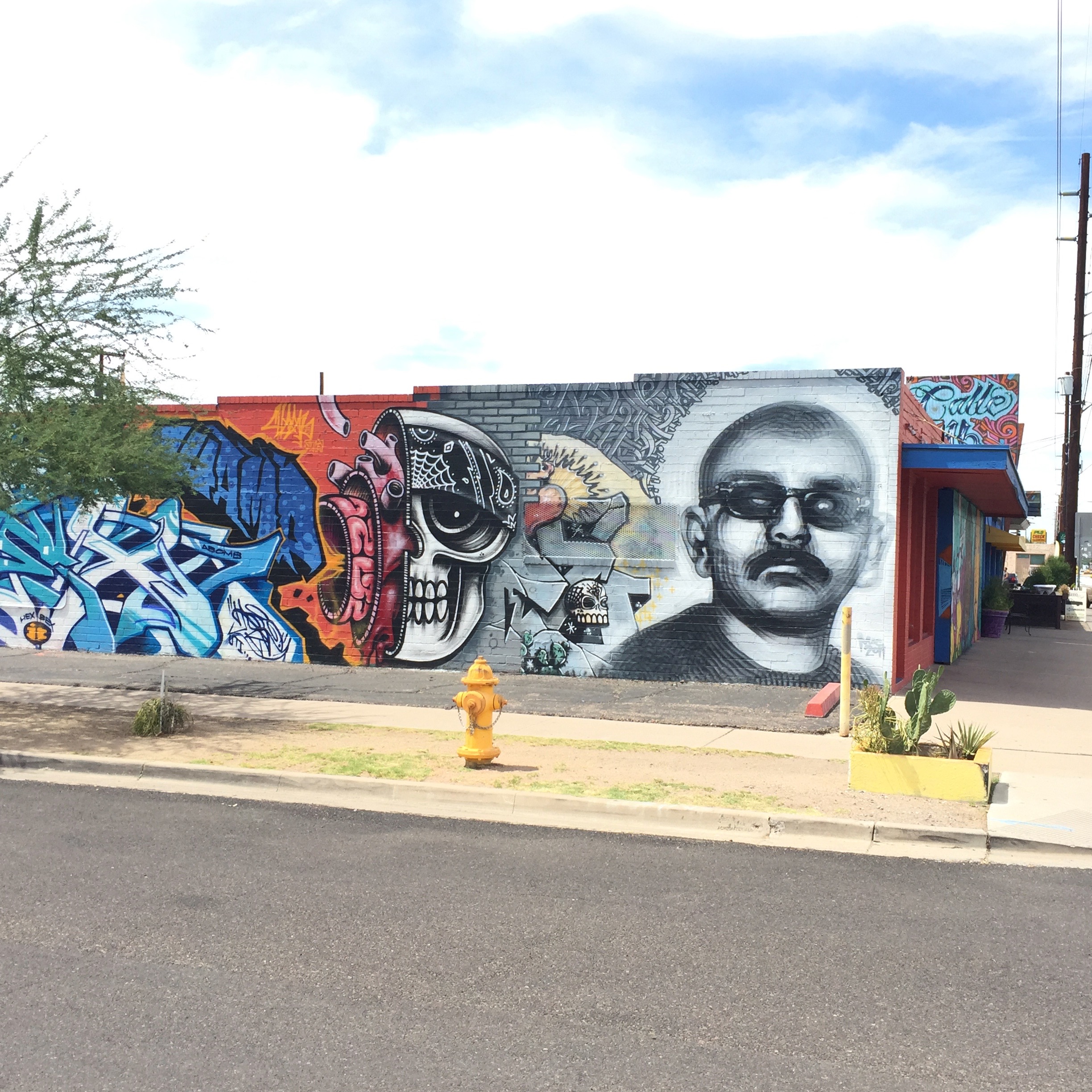 The unmissbale, striking, collaborative mural on the south side of the Barrio Cafe building. You&rsquo;ve all seen it when driving north on 16th Street.