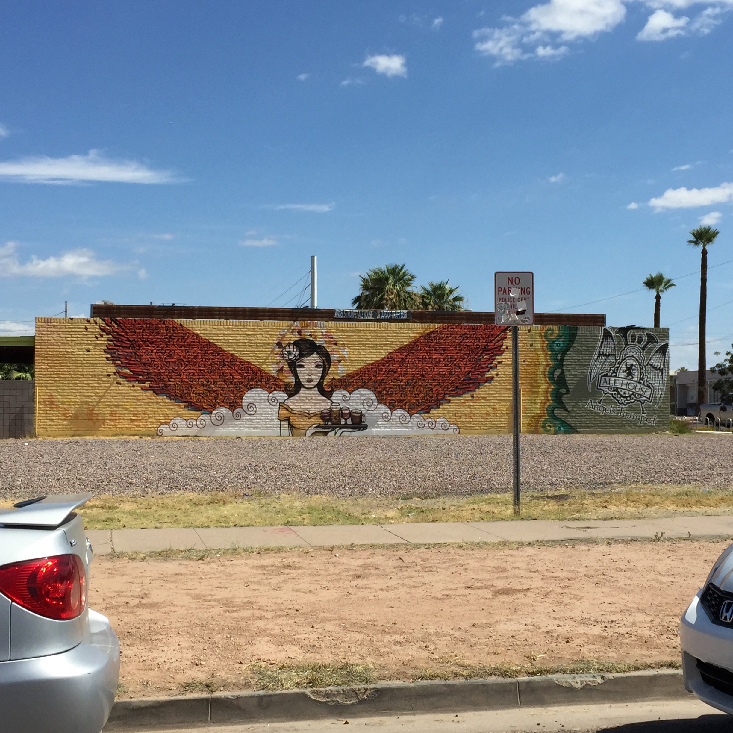 A new mural on the Angle&rsquo;s Trumpet Ale House on 1st Street north of ASU downtown. A very pretty addition to our city.