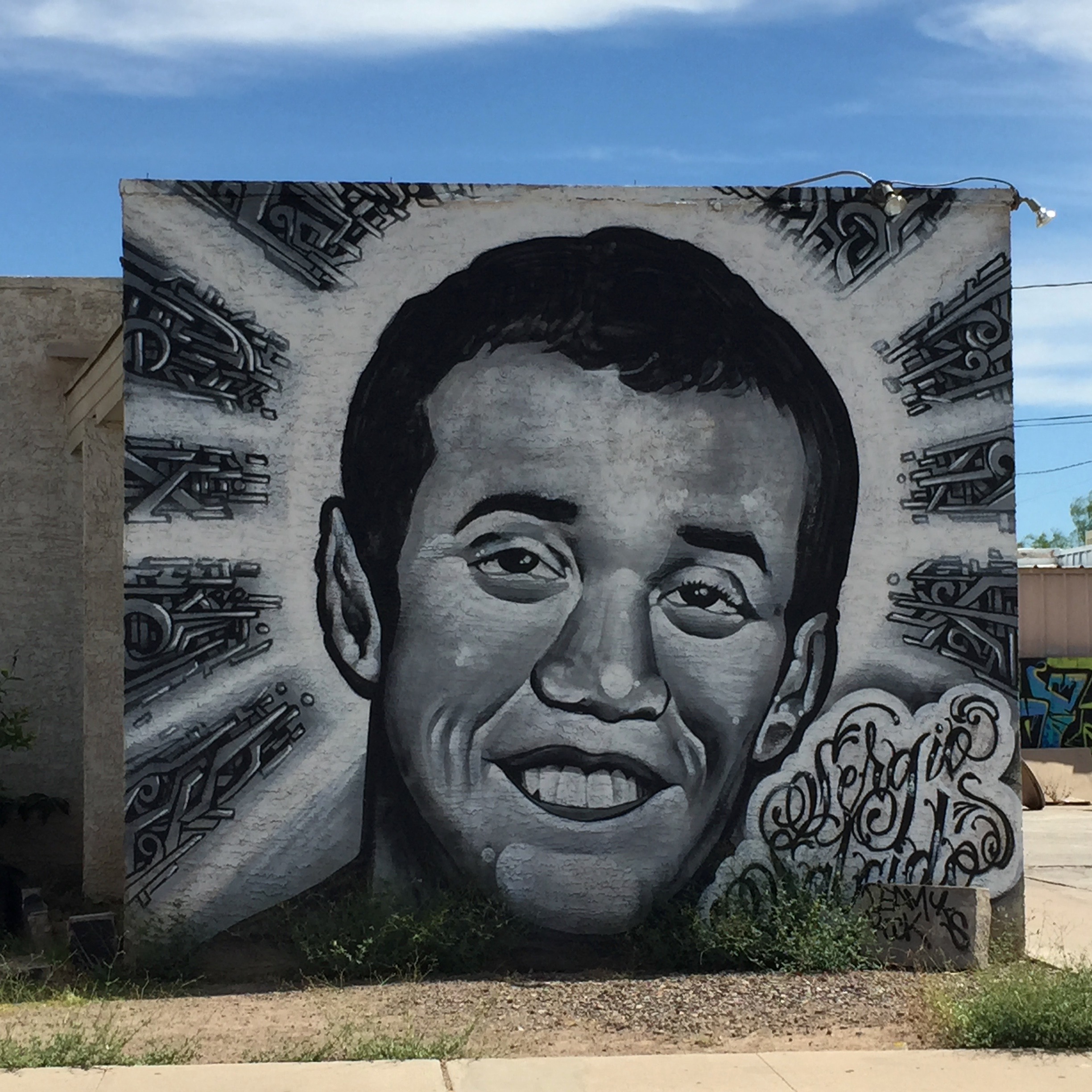 A memorial to Sergio somebody, around 15th Street south of Thomas.