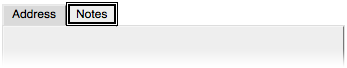 Detail of the same tab panel as above. The "Notes" tab button itself has a heavy black outline.